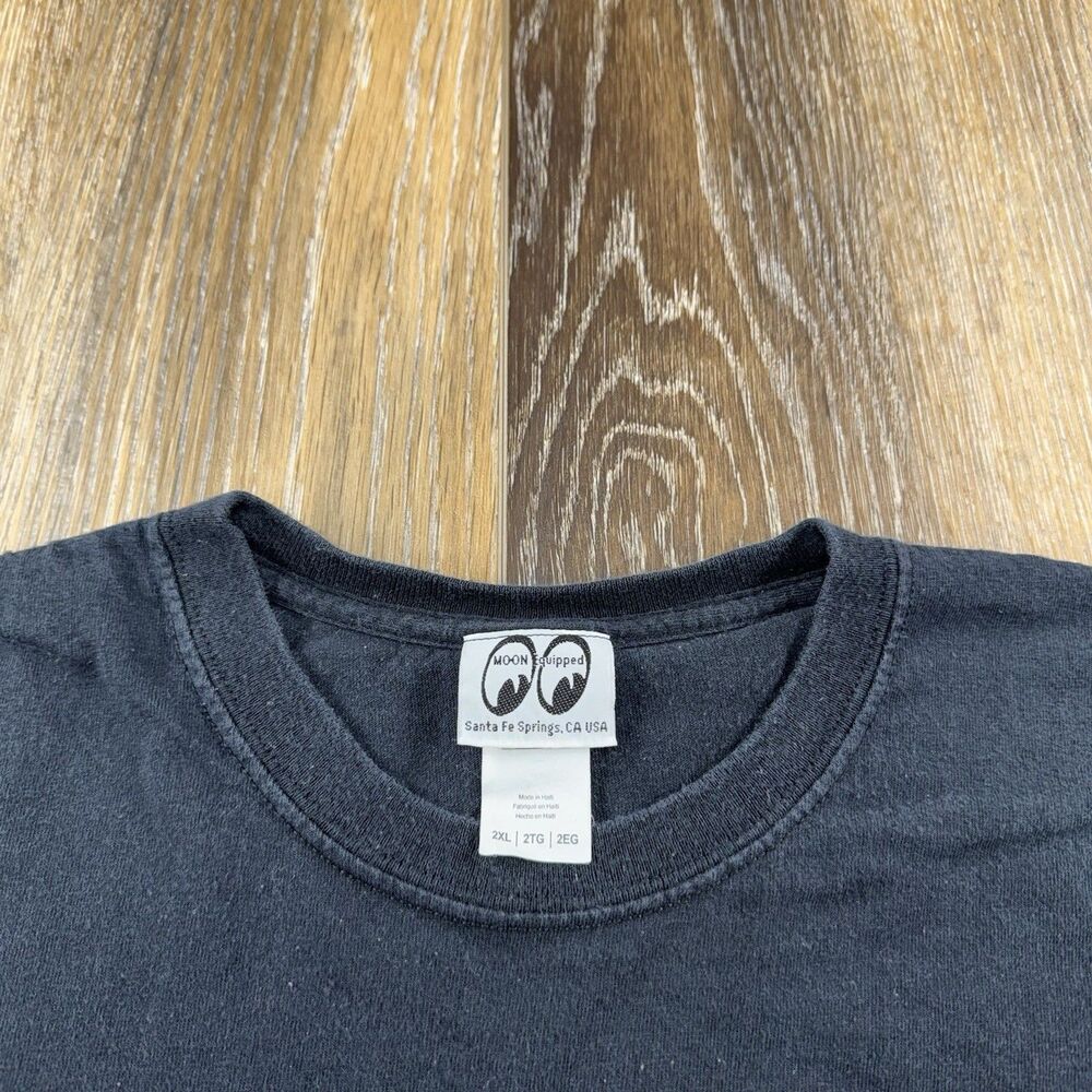 Vintage Moon Equipped Shirt Mens XXL Black Speed Shop Hot Rod Race Mooneyes Y2K - Picture 7 of 13